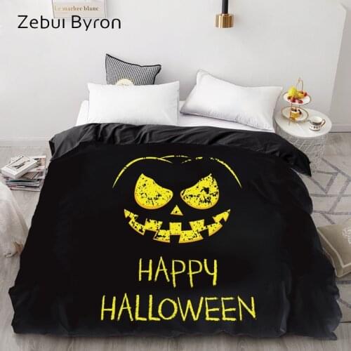 3D Print Custom Duvet Cover,Comforter/Quilt/Blanket case 220x240/200x200,Bedding Halloween pumpkin smiley face,drop ship