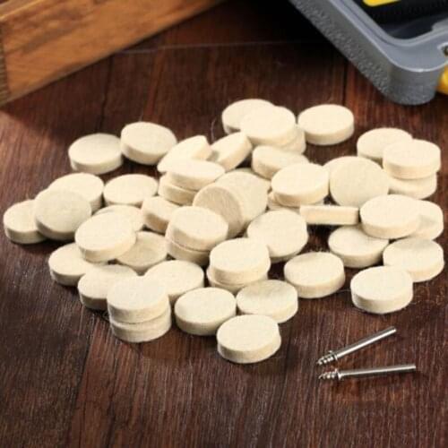 50pcs Felt Wool Polishing Buffing Wheels For Power 1inch X 1/4inch 2 Rods Abrasive Tools For Polishing Buffing Grinding Machine
