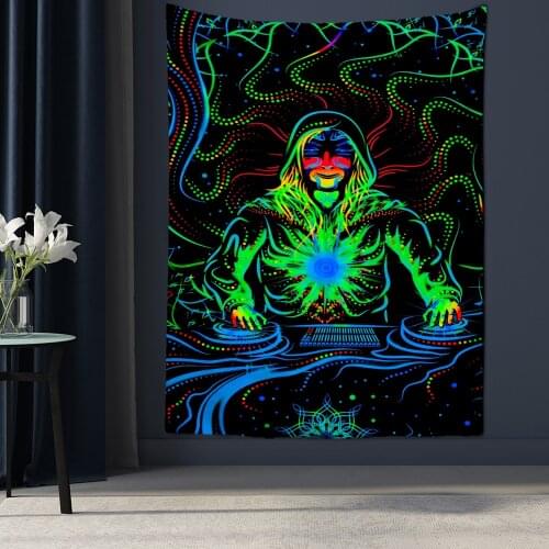 Psychedelic Death Mushroom Tapestry Wall Hanging Colorful Abstract Bohemian Hippie Witchcraft Dormitory Home Decor