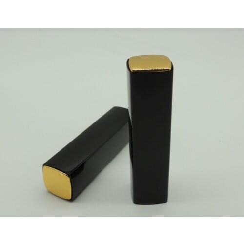 50 Pcs/lot Empty Black Press Lip Stick Tube Black Cap Gold Tube Press Lipstick Container Lip Stick Case