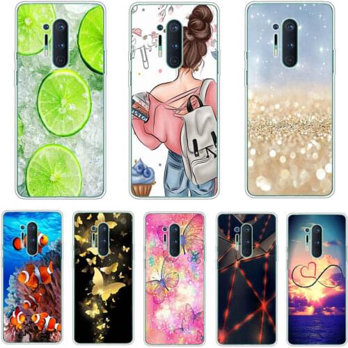 Silicone Case For Oneplus 8 Soft TPU Flower Phone Case For One Plus 8 pro Coque Cover For Oneplus 8 pro Full Bumper Funda