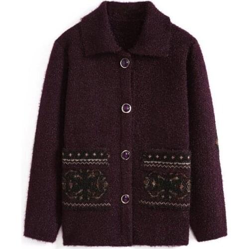 Spring Sweater Cardigans Women 2021 Lapel Long Sleeve Loose Jumper Mother Jacket Coat Winter Clothes Female Knit Outerwear