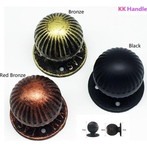 Round Ball Vintage Iron Wooden Door Knob Pull Handle Entry Gate Garden