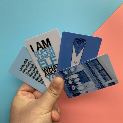 10Pcs Kpop Super Junior New Album Time Slip Timeless Crystal Card Sticker Photo Stikcy Card Lomo Photo Fans Gifts