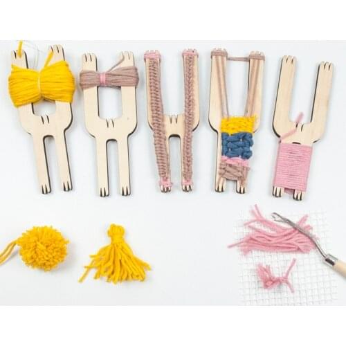 13MC 5 In 1 Wooden Pom Pom Ball Tassel Maker Tassel Loom Fluff Ball Weaver Wool Knitting Yarn Crochet Knitting Craft Tools