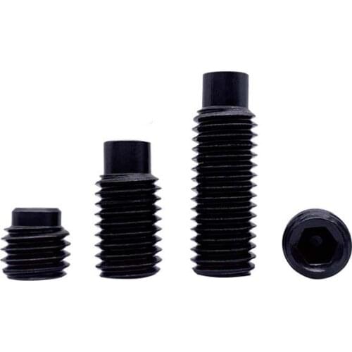 2pcs M16 convex end Allen grups screw hexagon socket tight set grup screws alloy steel bolts black color GB79 16mm-50mm long