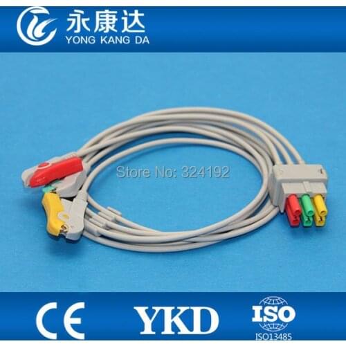 3lead ECG Trunk cable with IEC ,Clip ECG monitor Cable for Datex-Ohmeda