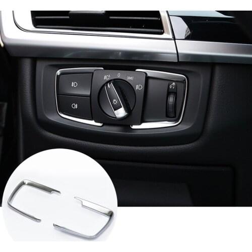 ABS Inner Head Light Switch Cover Trim 2pcs For BMW X5 F15 2014-2018 Car accesories interior Car decoration