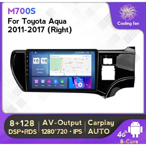 9'' 1280*720 IPS Android 10 Car Radio Stereo For Toyota Aqua 2011 - 2017 Multimedia Player Navigation GPS Video Carplay 4G Lte