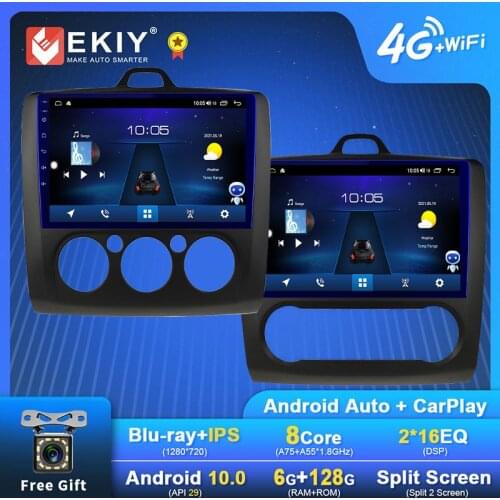 EKIY Android Car Radio For Ford Focus 2 Mk 2 2004-2011 Navigation GPS 1280*720 IPS DSP Carplay Multimedia Player Auto Stereo DVD