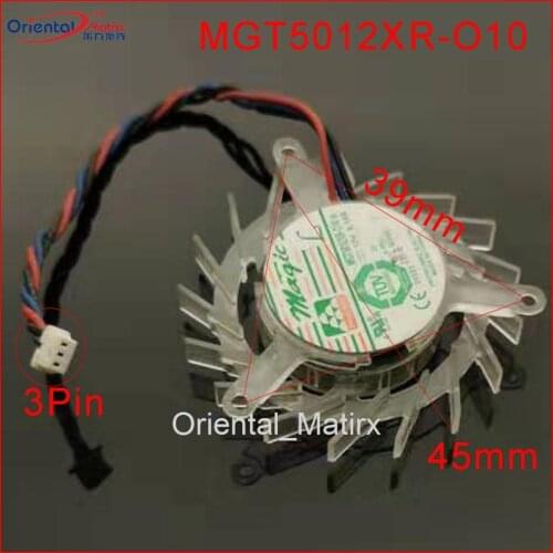 Free Shipping MGT5012XR-O10 12V 0.19A 45mm 39*39*39mm For ASUS EN7600GT HDMI Graphics / Video Card VGA Cooler Fan 3Wire 3Pin