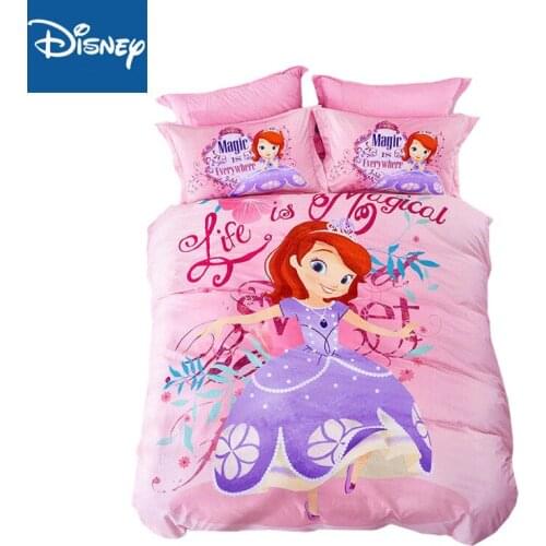 Disney princess Sophia comforter bedding set single size for girls single bed 3d printed duvet/quilt covers 4pcs cartoon linens
