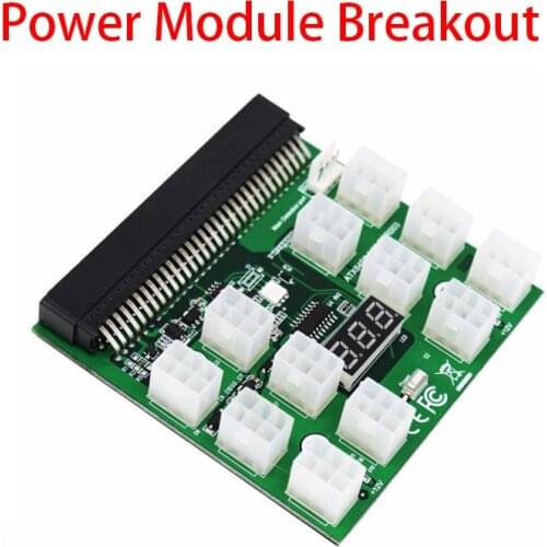 Power Module Breakout Board for HP 1200W PSU Server Power Conversion PSU GPU Mining Ethereum PCIE 64 Pin to 12x 6 Pin Adapter
