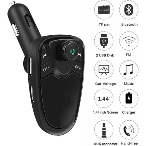 Bluetooth Wireless Car Kit FM Transmitter MP3 Player Support USB Card Drive TF Adapter FM USB Transmitter Flash Radio Charg U6W7