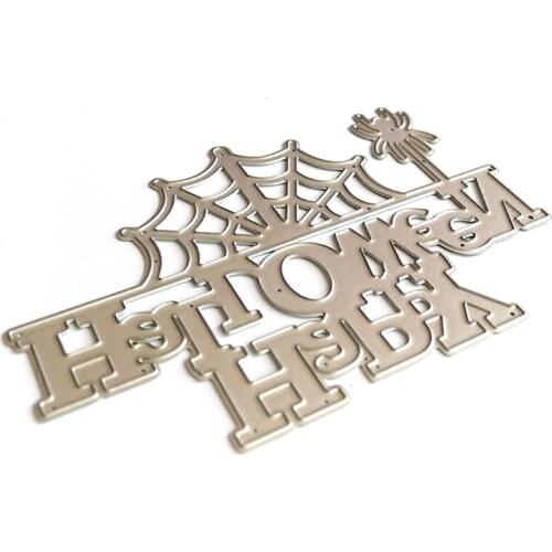 Happy Halloween Metal Cutting Dies Stencil DIY Scrapbooking Album Paper Card Template Mold Embossing Craft Decoration