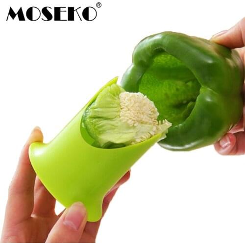 MOSEKO 2 pcs/set Multifunction Green Pepper Chili Core Separator Device Plastic Tomato Fruit Vegetable Cutter Kitchen Tools