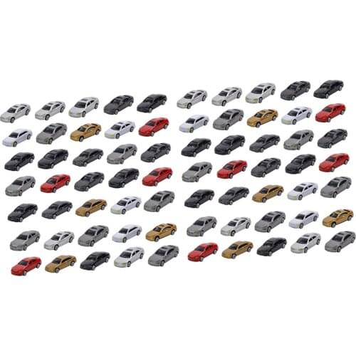 100Pcs HO Gauge Model Mini Car 1:87 Parking Architecture Sandtable Scenery