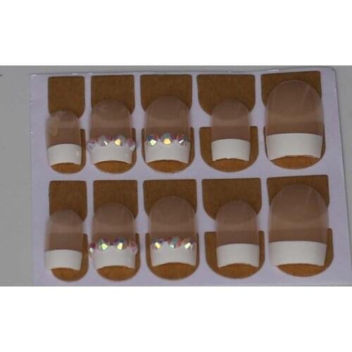 Fashion full diamond crystal diamond square head candy color handmade fake nails diamond W43