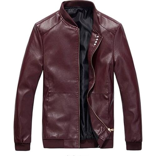 MRMT 2021 Brand Spring Autumn Mens Jackets Thin Section Collar Pure Color for Male PU Leather Jacket Clothing Garment
