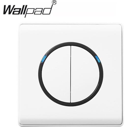 2 Gang Pull Button Wall Light Switch With LED Indicator Fireproof PC White Classic Wallpad Fireproof Frame