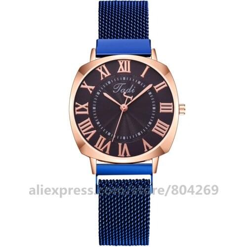 Latest Design Jadi Roman Numeral Square Magnetic Band Watch High Quality Women Quartz Magnetic Dress Watch Hot Selling