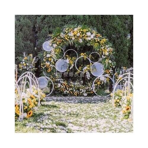 DIY wedding ring wedding dream catcher iron ring stage ring line curtain iron ring single circle02