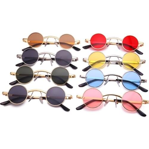 Metal Framed Punk Round Men Women Sunglasses Outdoor Fashion Street Shot Personality Design Master Elaborate Design Sun glasses