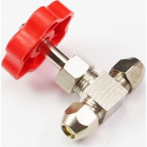 Tube OD 8mm Nickel-Plated Brass Plug Needle Valve