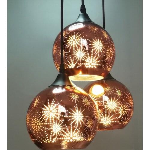 Nordic modern hanging loft 7 color glass lustre pendant lamp industrial decor lights fixtures e27/e26 for kitchen restaurant e2