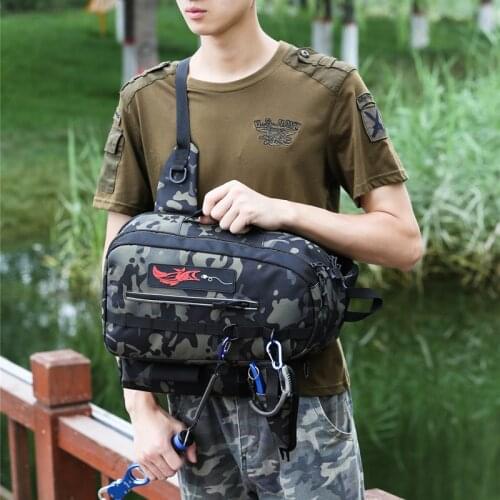 Fishing Sling Tackle Storage Bag Lightweight Sling Fishing Backpack - Sling Tool Bag for Fishing Hiking Hunting Camping