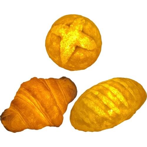 Led Night Light Handmade Table Lamp Simulation Electric Light Night Battery Atmosphere Bread Lamp Light for Home Decor