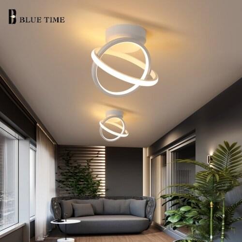 Black&White Modern Led Chandelier 15W Ceiling Mount Chandelier Lighting for Living room Dining room Balcony Aisle Lamp Luminaire