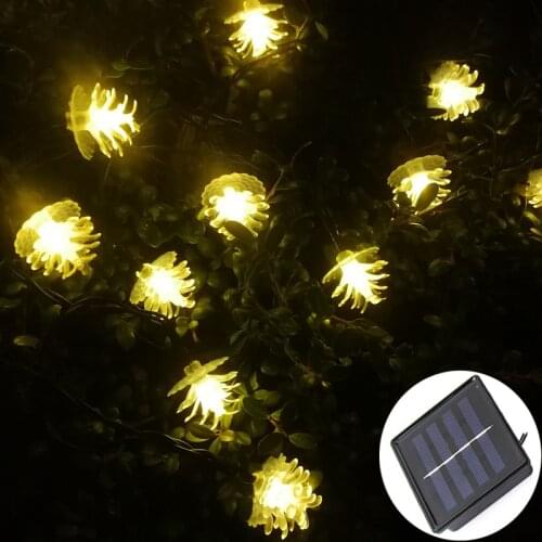 5m 10m 12m 22m Pinecone solar string lights outdoor fairy light for christmas wedding party decoration with solar panel