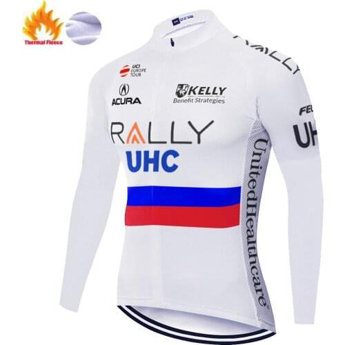 2020 pro team UHC cycling jersey men winter thermal fleece camisas hombre manga larga MTB bicycle Bike jersey maillot invierno