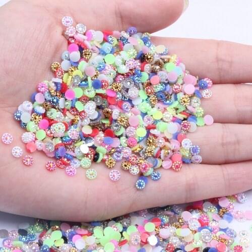 4-6mm Big pack Jelly AB Color Sunflower Resin Rhinesstones Flatback Glue On For Nail Art Decoration Clothes Craft Jewelry Beads