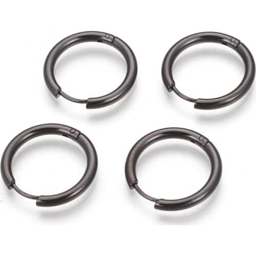 Pandahall 5Pair Stainless Steel Small Hoop Earring Circle Round Hand Polished Huggie Hoops Earrings for Women Ear Buckle Jewelry
