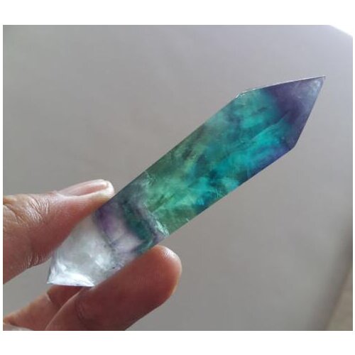 70g NATURAL Fluorite QUARTZ CRYSTAL WAND POINT HEALING