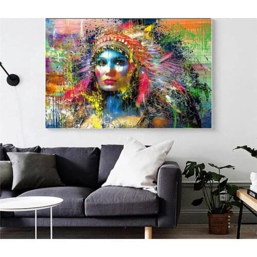 Abstract Women Face Canvas Painting Wall Art Posters And Prints Graffiti Paintings Pictures For Living Room Home Decor Unframed