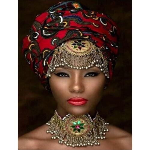 Diy custom photo Diamond Painting African woman Diamond Embroidery 5D Mosaic Pictures Of Rhinestones wedding decorationZP-2359
