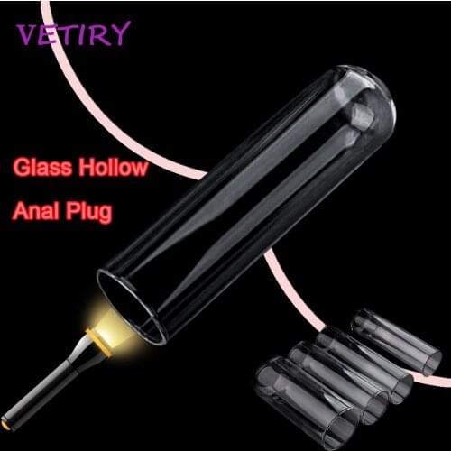 Glass Hollow Anal Plug Butt Plug Anal Dilator Transparent Sex Toys For Woman Men Vagina Speculum 4 Sizes Prostate Massager
