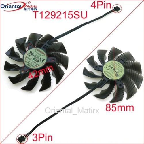 Free Shipping T129215SU 12V 0.50A 42*42*42mm 85mm VGA Fan For Gigabyte Graphics Card VGA Cooler Cooling Fan
