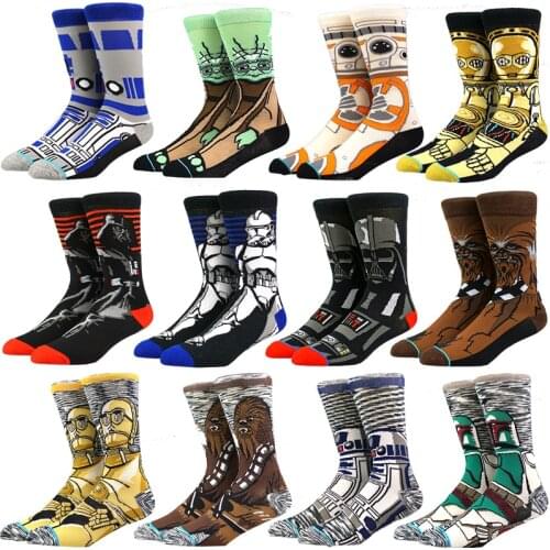 Star Wars Movie Stockings Master Yoda R2-D2 Cosplay Socks Wookiee Jedi Knight Novelty Mens Womens Socks Spring Autumn Winter