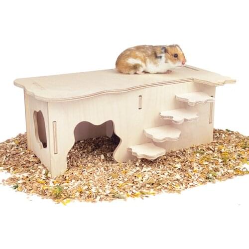 Coconut Shell Hamster Sleeping House Hanging Cage Nest with Climbing Ladder Staris Hamster Playing Toys Bird Small Animals
