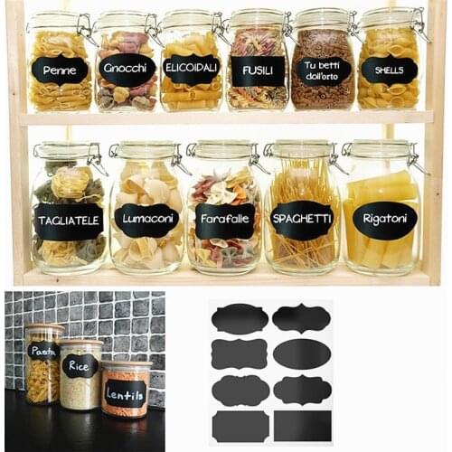 40PCS Erasable Chalkboard Blackboard Sticker Craft Kitchen Jar Organizer Labels Tags Sticker Bottle Graffiti Label Kitchen Decor