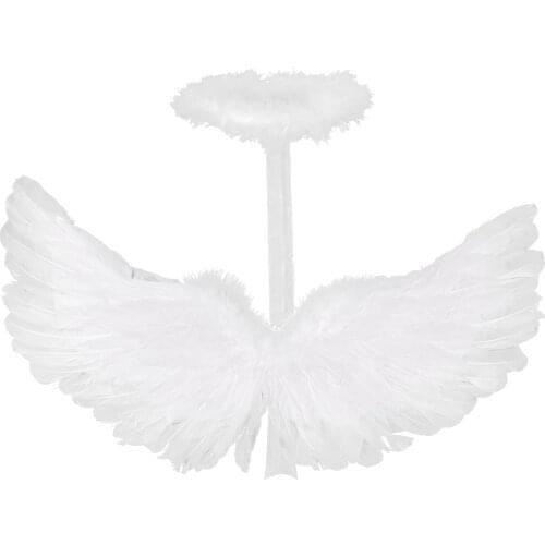 Adult Kids Cosplay Costume Feather Angel Wings Masquerade Carnival Halloween Stage Performance Dance Party Cosplay Accessories