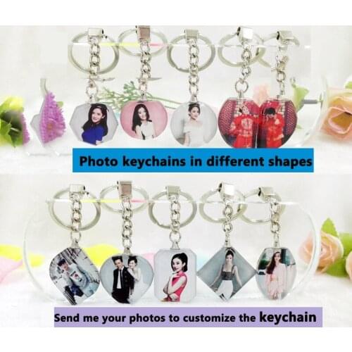 Customized Crystal KeyChain Photo Pendant Make DIY Creative Birthday Gift Memory Book Wedding Lover Photo Album Scrapbook