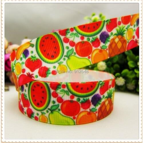 MD7299,22mm Fruit Series Printed grosgrain ribbon, DIY handmade materials, headwear accessories, wedding gift wrap