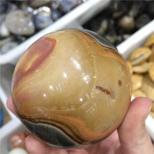 Natural ocean jasper sphere quartz crystal ball healing 60-80mm random 1pc
