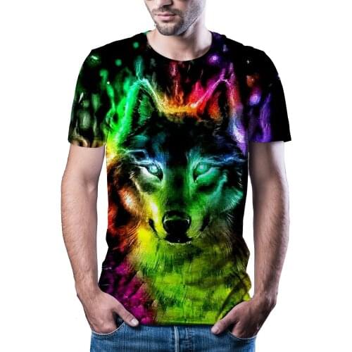 2020 hottest wolf / tiger T-shirt male anime T-shirt China 3d printed T-shirt hip-hop T-shirt cool mens new summer large size