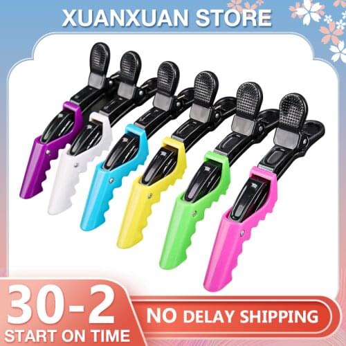 Professional Fashion 6Pcs/Set Hairstyling Clipper Tool Alligator Hair Clip Hairdressing Hairpin Ladies Plastic